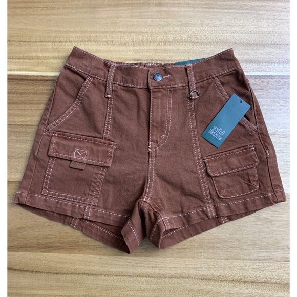 Wild Fable Juniors Casual Summer Brown Cargo Shorts Size XXS - Picture 1 of 13